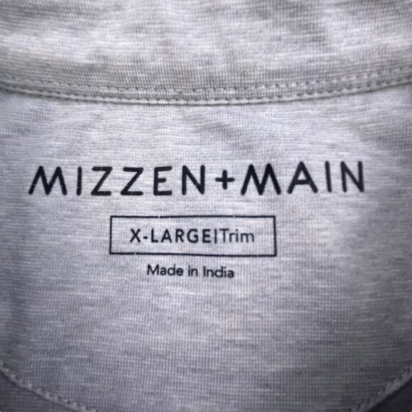 Mizzen + Main Polo Shirt Size XL Gray Trim Fit Golf Short Sleeve Stretch - Picture 3 of 11